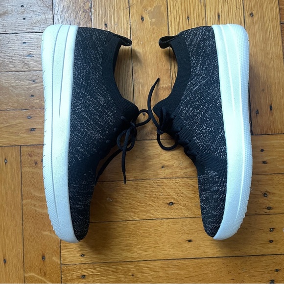 Fitflop Black and White Lace up Sneakers - Picture 1 of 8
